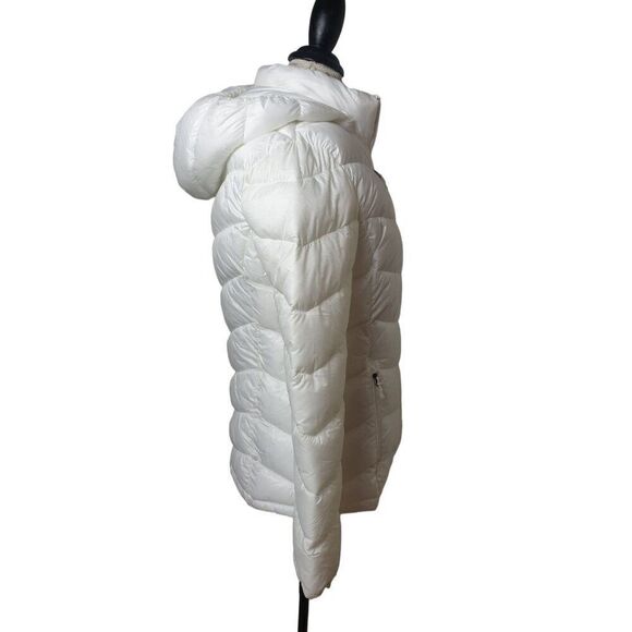 Womens Puffer Coat White M Charter Club Hooded Packable Removable Hood - Picture 4 of 8